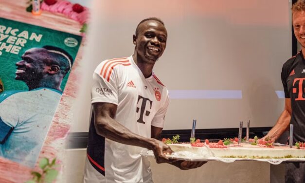 Torten-Empfang: FC Bayern gratuliert Sadio Mané